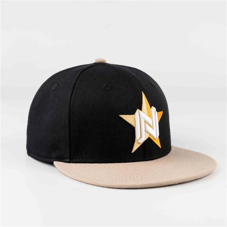 Sparkling Star Embroidered Fitted Cap