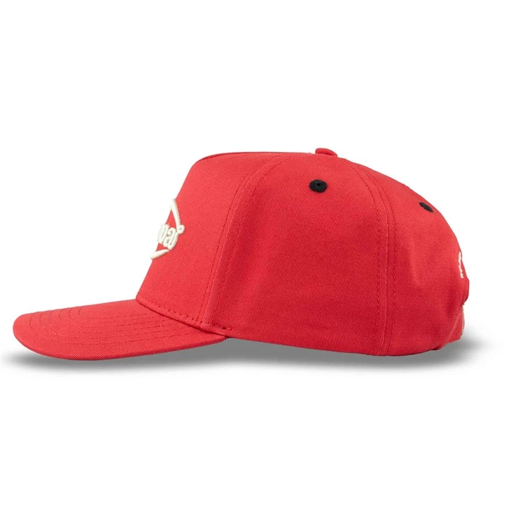 TCAP Custom Red Cotton Hats 3D Embroidery Sport Caps